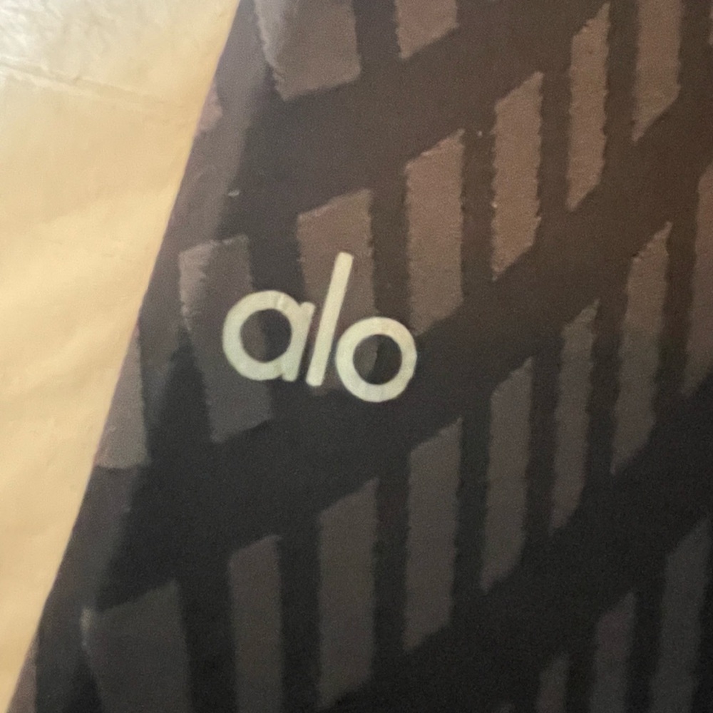 Alo Black and Gray Patterned Leggings